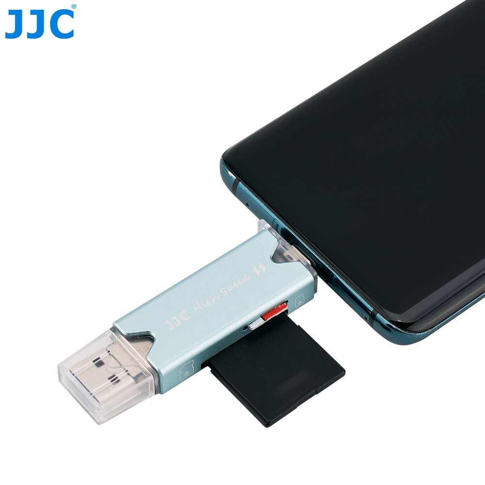JJC Lecteur de Carte SD en métal, 3 en 1 USB 3.0 Micro USB 2.0 Type-C 3.0  avec 3 emplacements pour Cartes Lecteur de Carte Facile à Utiliser pour Les  Cartes mémoire