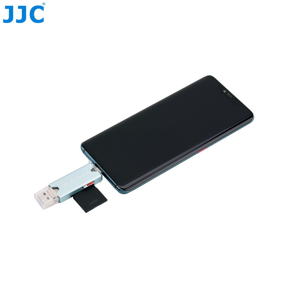 JJC Lecteur de Carte SD en métal, 3 en 1 USB 3.0 Micro USB 2.0 Type-C 3.0  avec 3 emplacements pour Cartes Lecteur de Carte Facile à Utiliser pour Les  Cartes mémoire